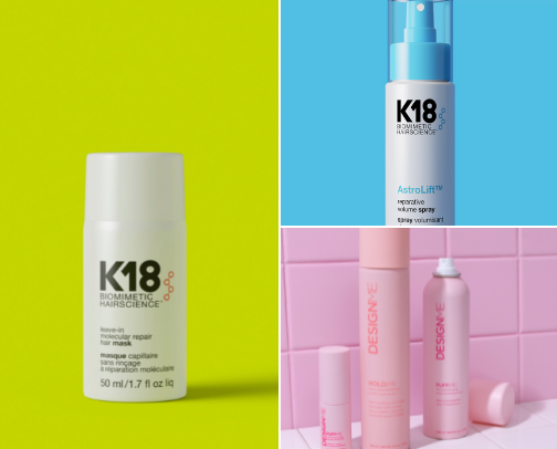Hair care products cover photo collage