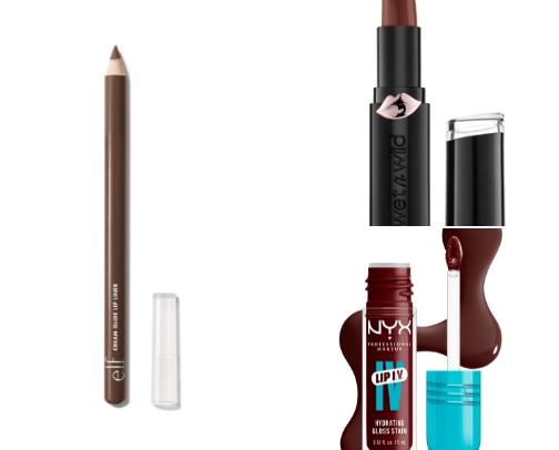 brown/red lip combo ! cover photo collage