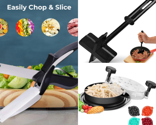Kitchen gadgets and appliances cover photo collage