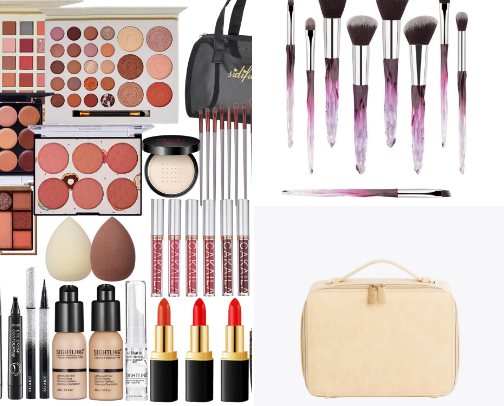 Beauty makeup cover photo collage