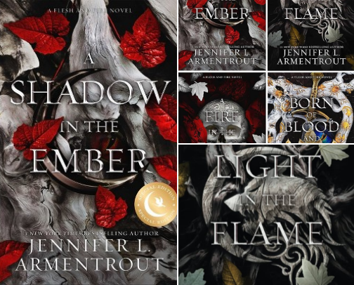 Read Online - A Shadow in the Ember: Flesh and Fire, Book 1 fan reading guide cover photo collage