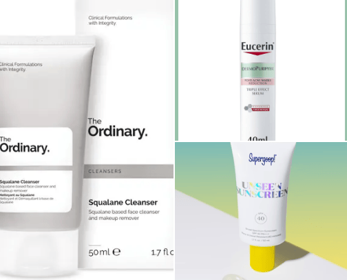 Acne and Oily Prone skincare cover photo collage