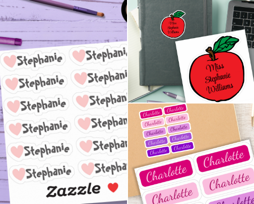 Custom Name Stickers cover photo collage