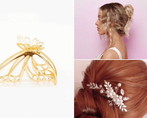 Hair accessories cover photo collage
