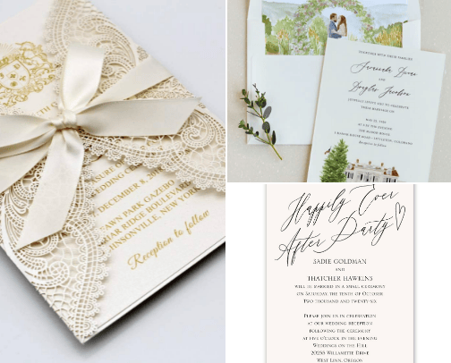 Beutiful wedding Invitations that make a perfect first impression ✨ cover photo collage
