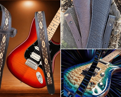 Advanced Leather - highly recommended Beautiful Leather Artwork! 
#AdvancedLeather
#GuitarStraps #HandTooledGuitarStraps #BlackAuroraGuitarStrap #LeatherRifleSlings #BisonRifleSlings #HandTooledRifleSlings #HighQualityLeatherProducts cover photo collage