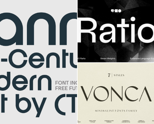 The Best Modern Minimalistic Fonts cover photo collage