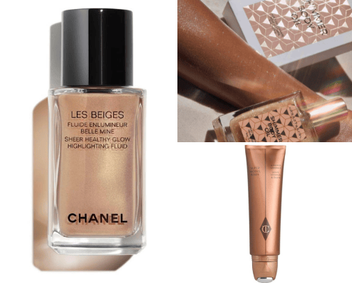 Body oil and shimmer cover photo collage