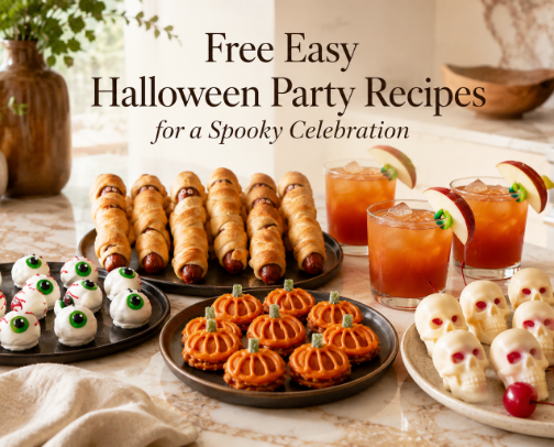 Free Easy Halloween Party Recipes for a Spooky Celebration cover photo collage