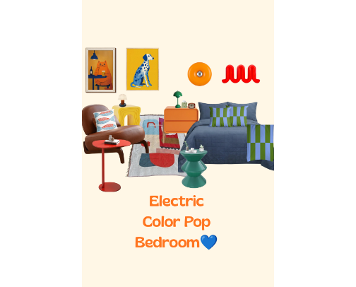 POV: You finally found a bedroom that isn't afraid of color. 🌈✨ Every piece adds so much personality 🛋️💙 cover photo collage