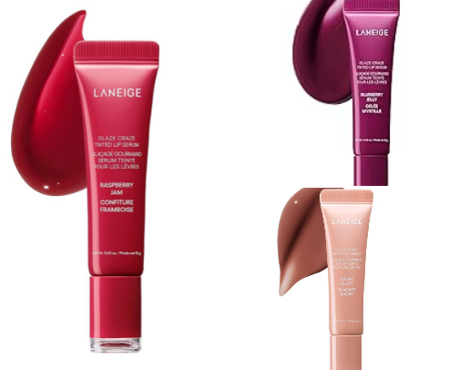 LANEIGE Glaze Craze Tinted Lip Serum cover photo collage