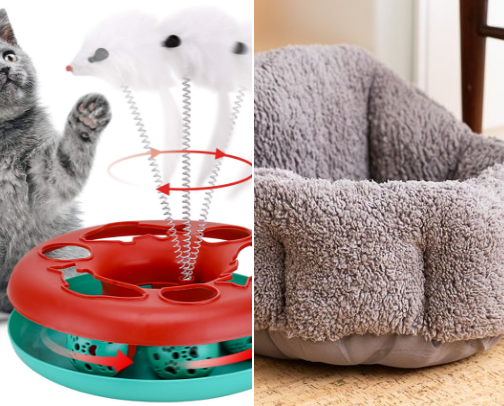 Cat or Dog Toys and Beds cover photo collage