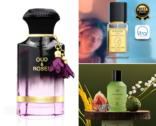 My favorite perfume recs cover photo collage