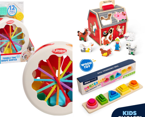 Toys for babies cover photo collage
