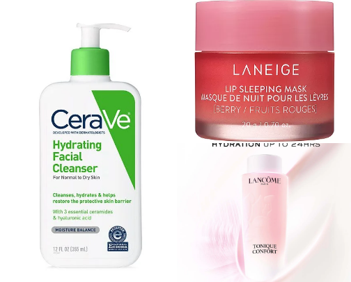 Skin care products cover photo collage