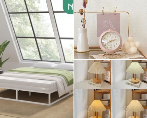 Aesthetic bedroom details cover photo collage