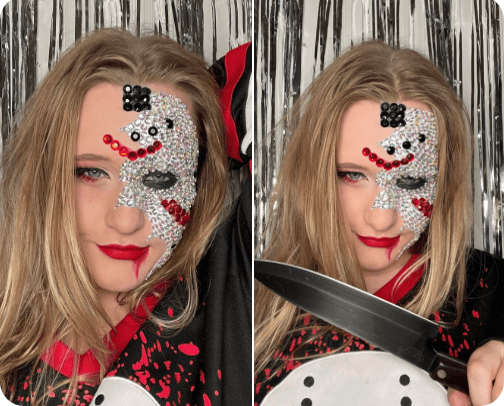 Rhinestone Jason Mask cover photo collage