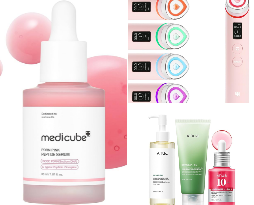 Skincare Products for glass skin on my current rotation cover photo collage