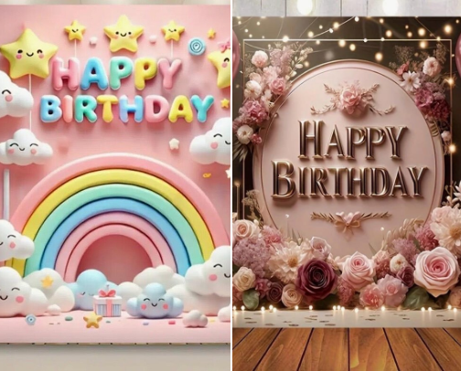 Birthday decorations cover photo collage