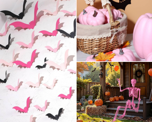 Pink & Spooky 💖🦇 cover photo collage