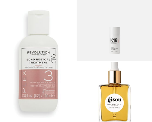 Products for bleach damaged hair👩🏼 cover photo collage