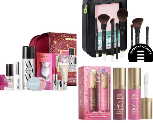 Best cosmetics and brushes cover photo collage