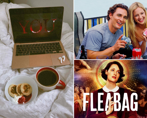 Highly binge-worthy shows and comfort movies 🍿📺 cover photo collage
