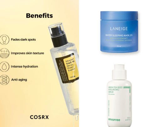 korean skincare for healthy and glowing skin. cover photo collage