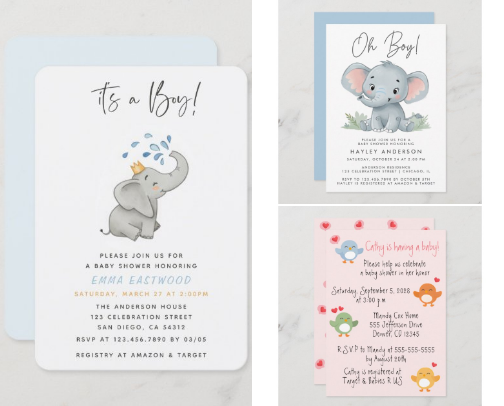 Baby Shower Invitations cover photo collage