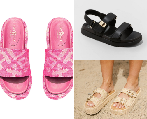 Woman sandals cover photo collage