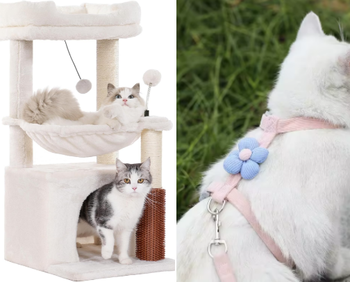 Cat mom essentials🩷 cover photo collage