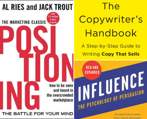 Best books for Marketing, Human Psychology and Business cover photo collage