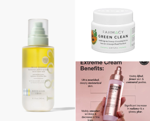 Essential skincare products for glowing, healthy skin! cover photo collage