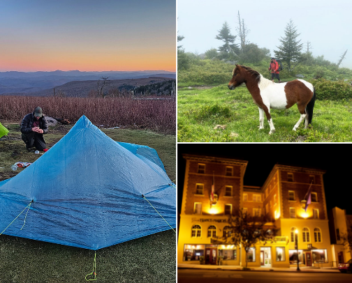 Mt Rogers backpack cover photo collage