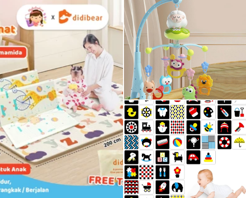 Baby development toys cover photo collage