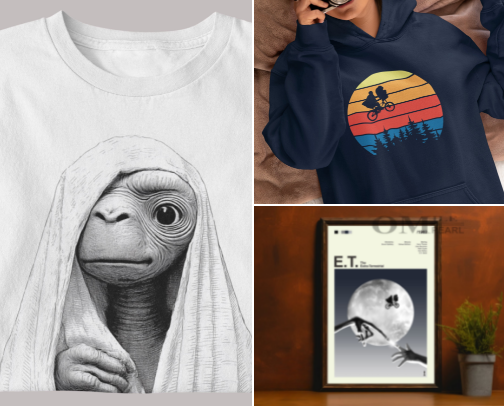 E.T. The Movie 1982 cover photo collage