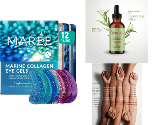 beauty products cover photo collage