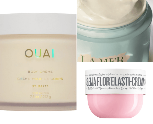 Body moisturizers cover photo collage