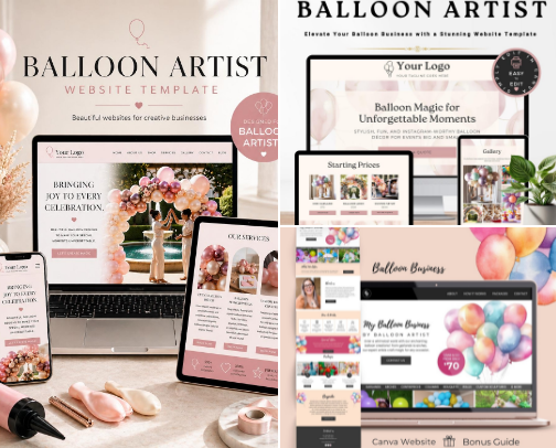 Website Templates for Balloon Artists - 2026 Finds cover photo collage