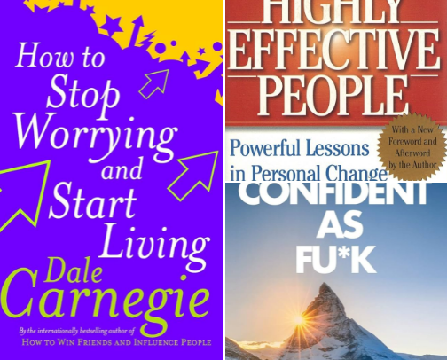 Glow Up On The Inside - The best self help books I've found cover photo collage