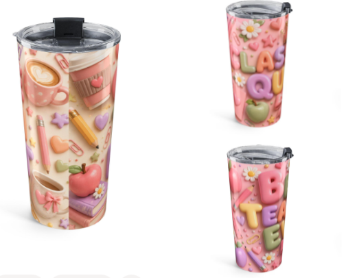 Teacher Tumbler Wraps and Gifts — Cute Designs for Educators cover photo collage