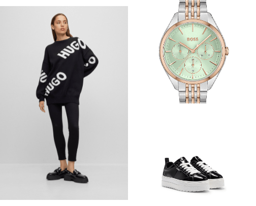 Women’s Hugo Boss styling cover photo collage