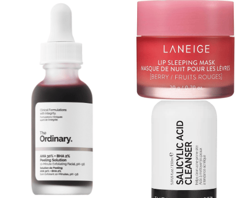 my favorite scincare products 🛍️ cover photo collage