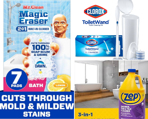 15 Viral Amazon Cleaning Finds: Deep Clean Your Bathroom Without the Scrubbing cover photo collage