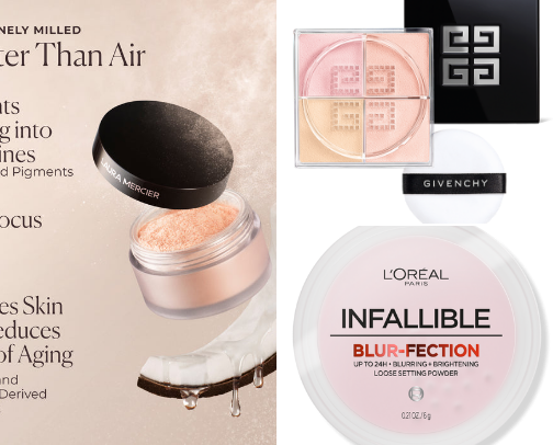 setting and finishing Powders cover photo collage