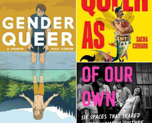 Queer Nonfiction Book Recs for Pride Month cover photo collage