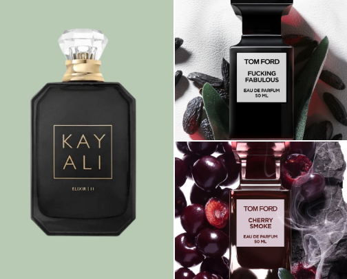 Dark fem perfumes cover photo collage