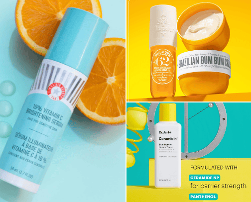 Skincare proven products for the acne and face cover photo collage