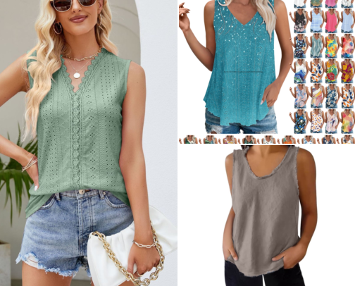 Top 10 Women's Tank Tops cover photo collage