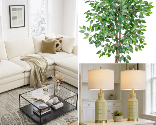 Affordable home furnishings cover photo collage